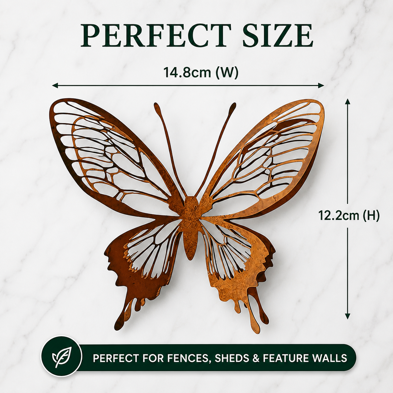 Rust Metal Butterfly Wall Art – Outdoor Garden Decoration for Fences, Sheds & Feature Walls (Weatherproof Iron Design)