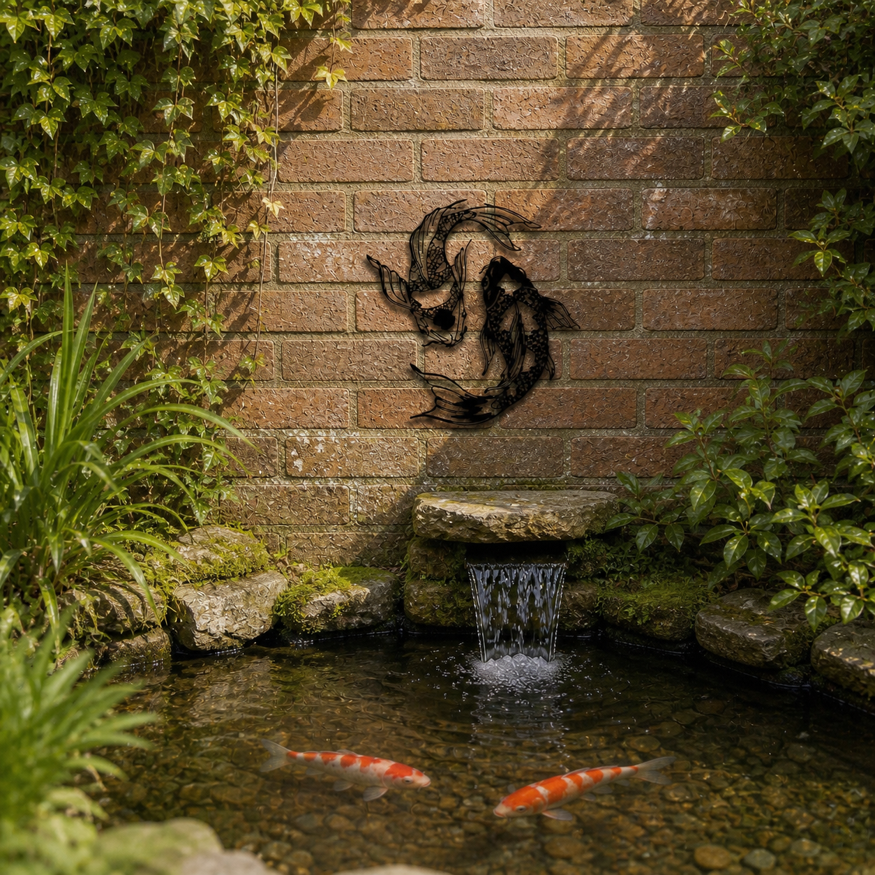 Koi Fish Wall Art Set (2 Pieces) – Outdoor Garden & Indoor Decorative Wall Hanging – Modern Acrylic Design