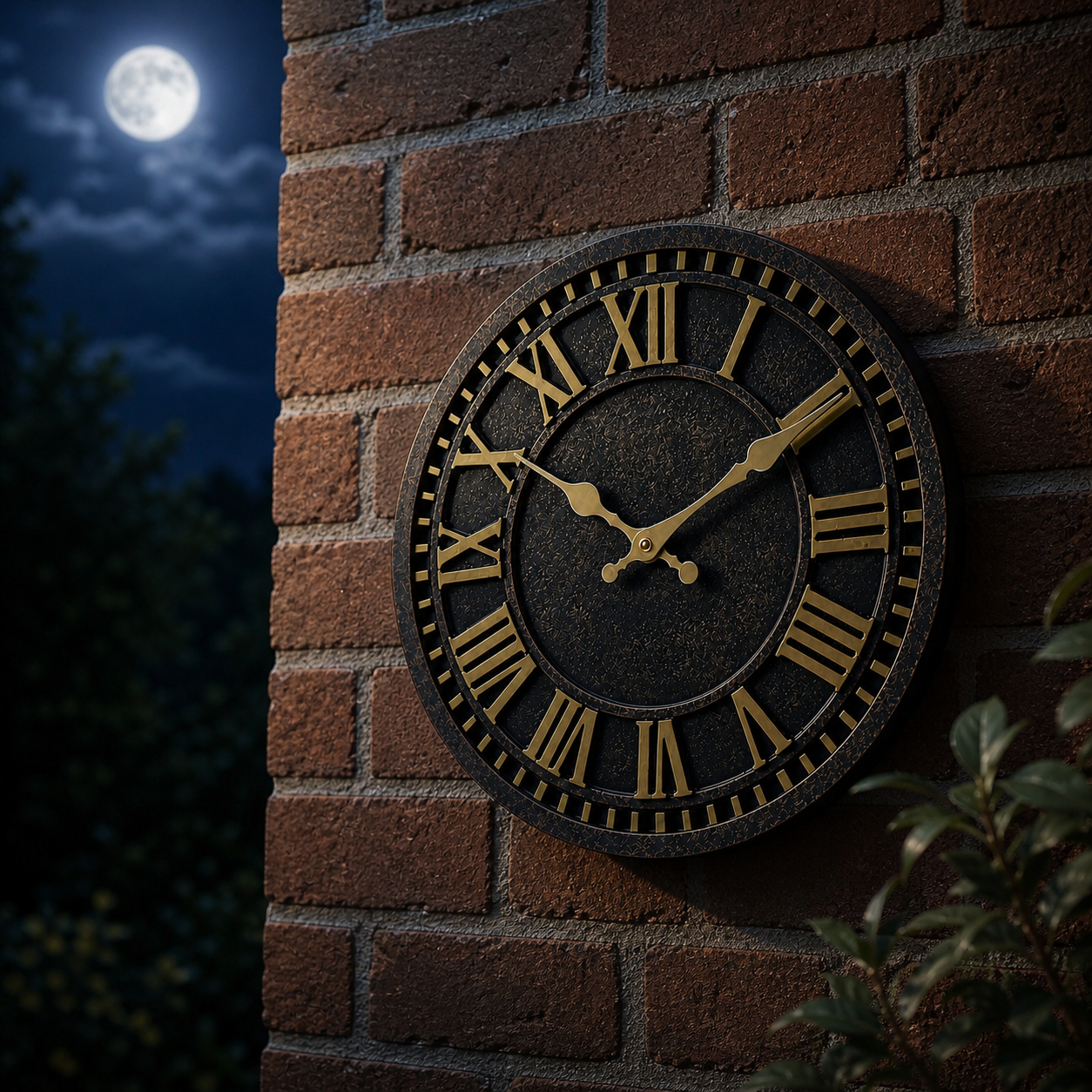 Vintage Roman Wall Clock – 30cm Outdoor Garden Clock | Silent Non-Ticking