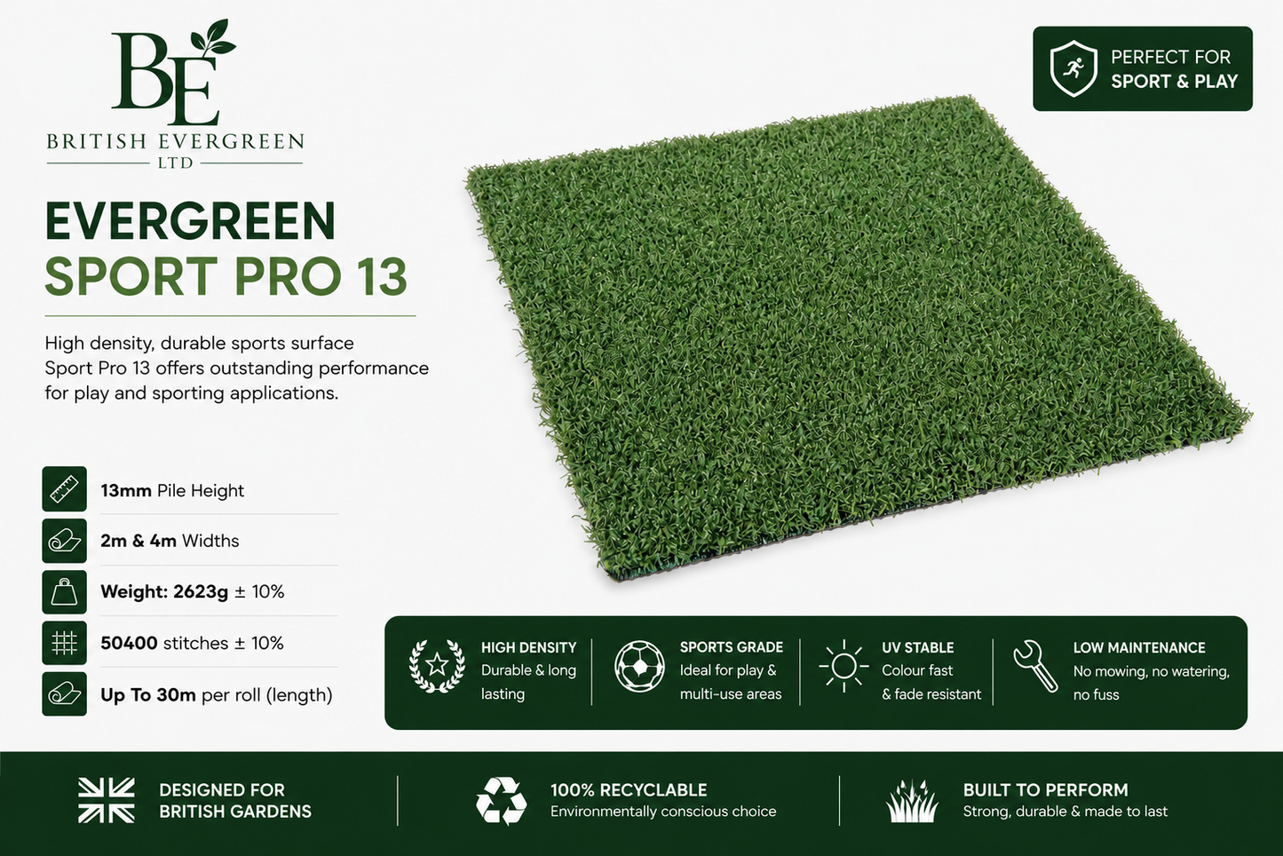 Evergreen Sport Pro 13 - £20.99m²