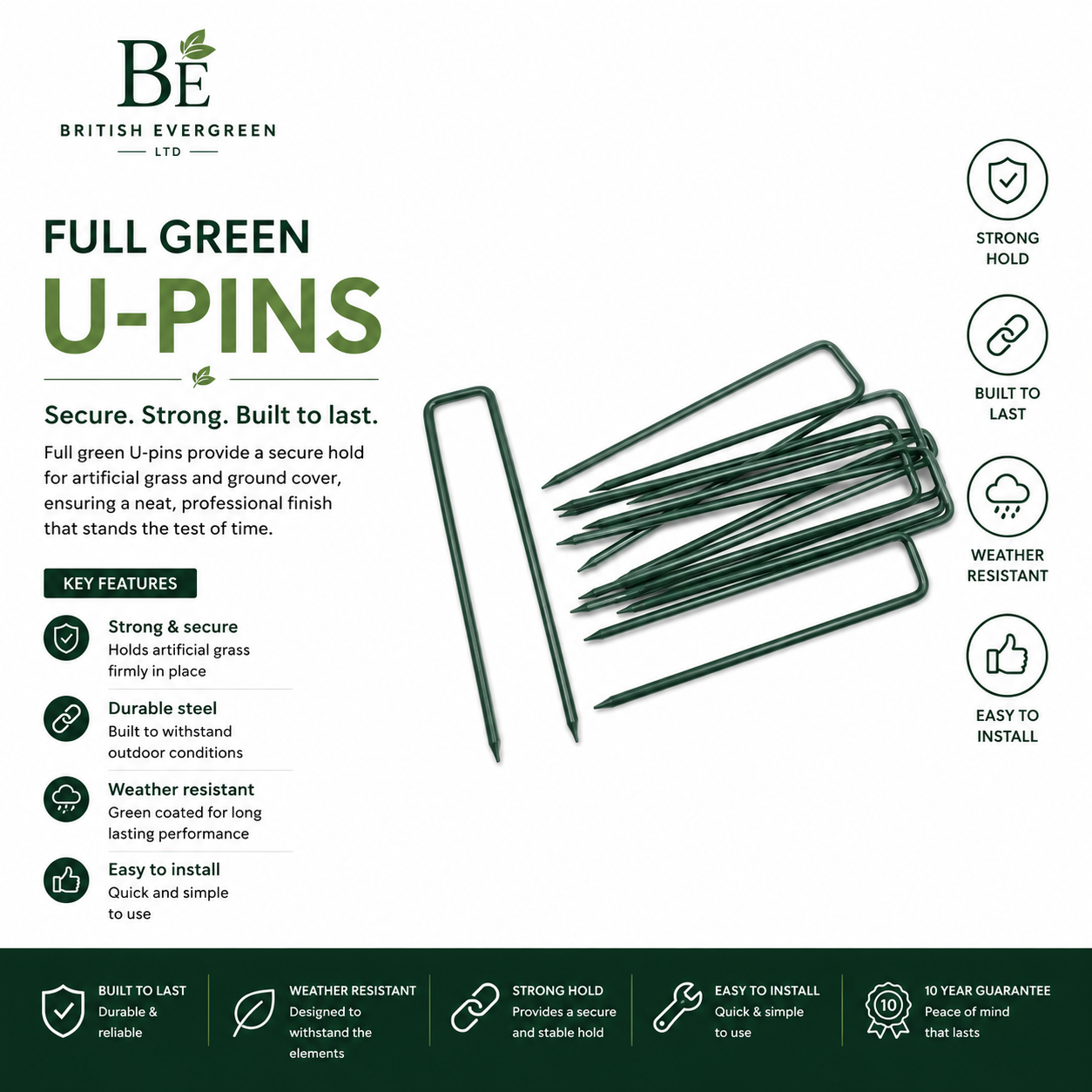 Full Green U-Pins