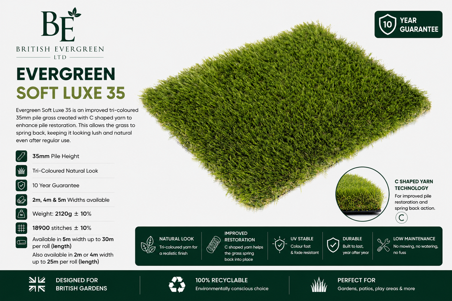 Evergreen Soft Luxe 35 - £21.99m²