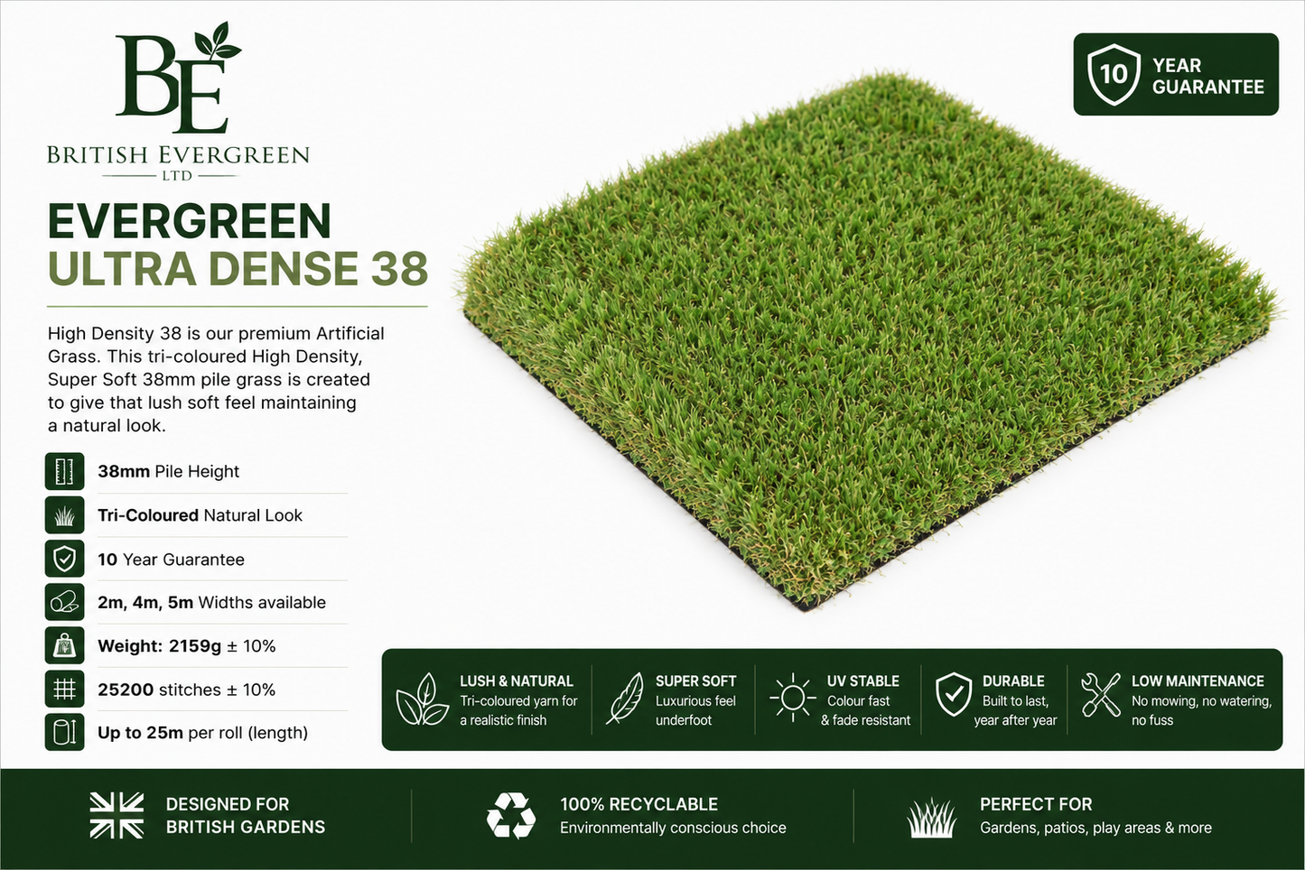 Evergreen Ultra Dense 38 - 22.99m²