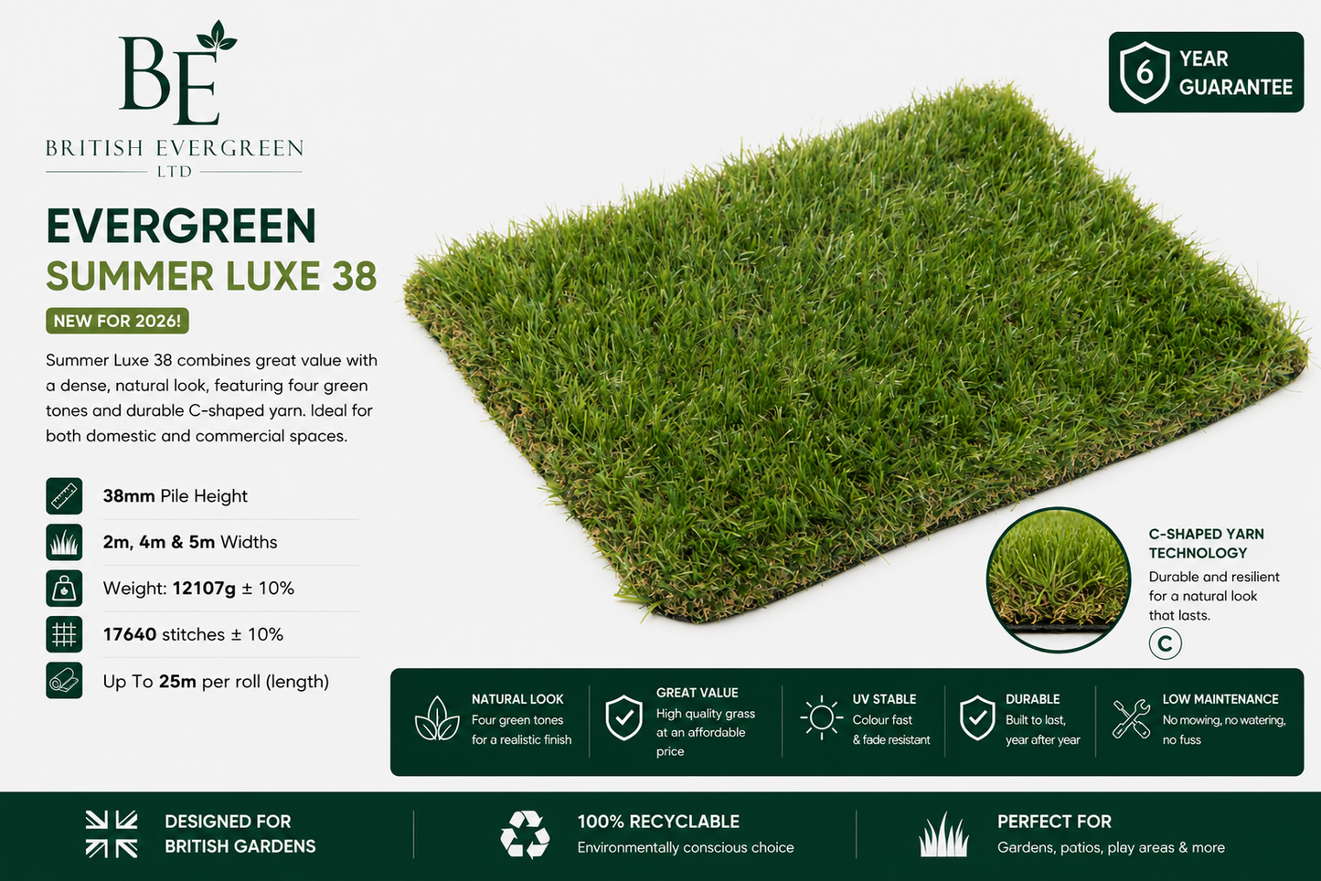 Evergreen Summer Luxe 38 - £16.99m²